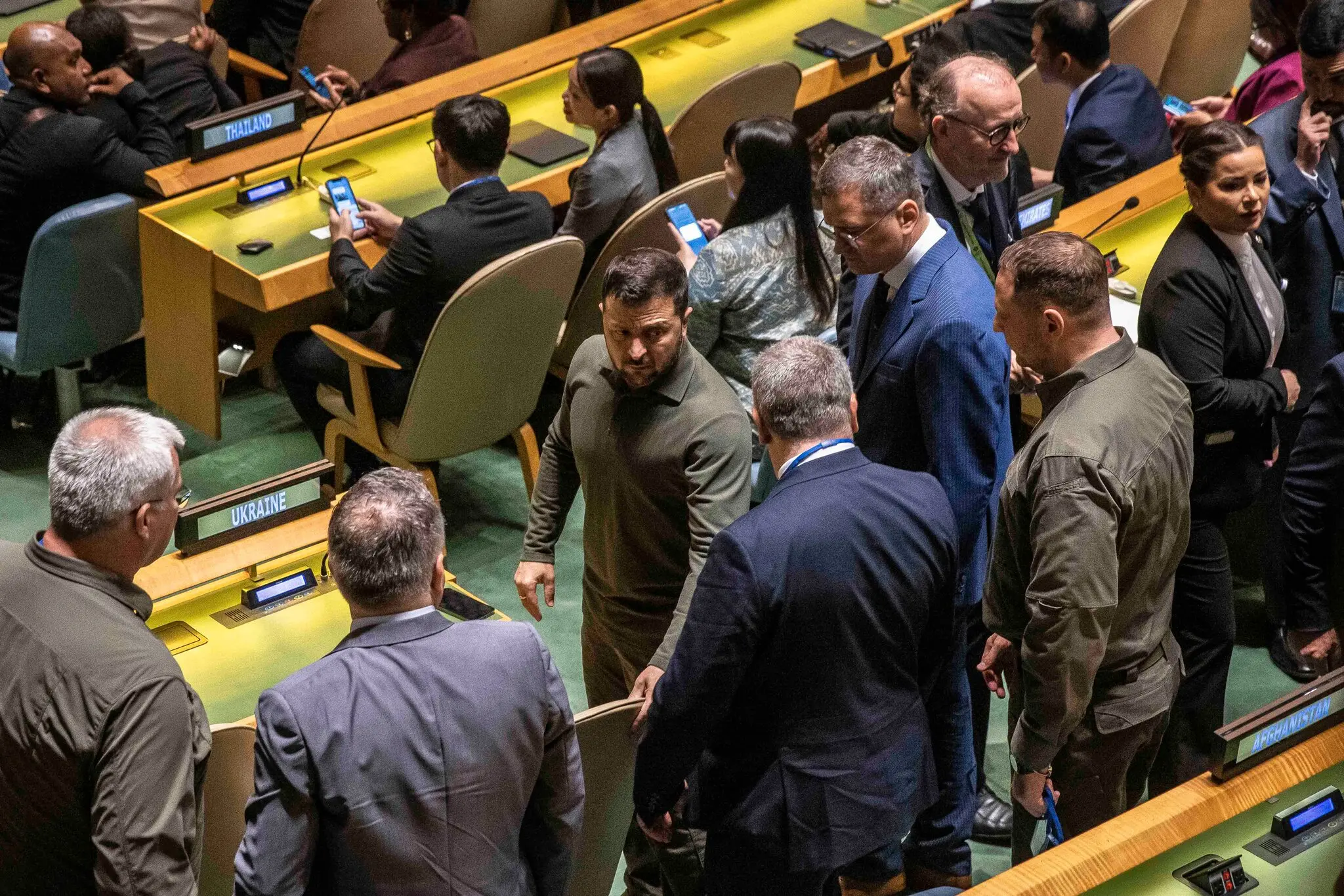 Зеленський прибуває на сесію Генасамблеї. У своїй промові він зобразив Росію повторним агресором